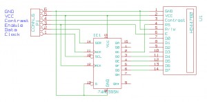 LCD connected to shift register